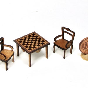 miniature chess table, 1/48 scale image 5