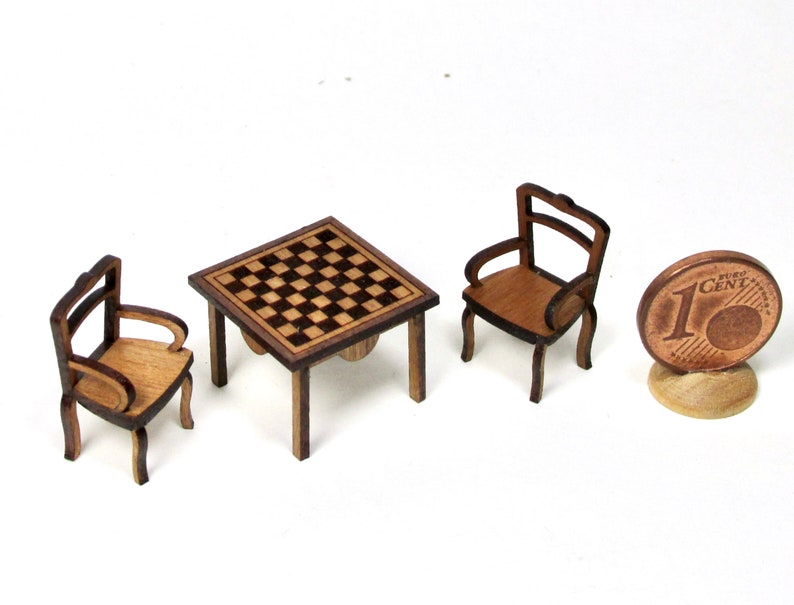 miniature chess table, 1/48 scale image 5