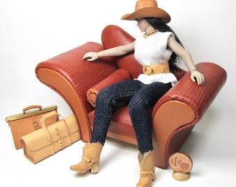 1/12 Phicen western style boots