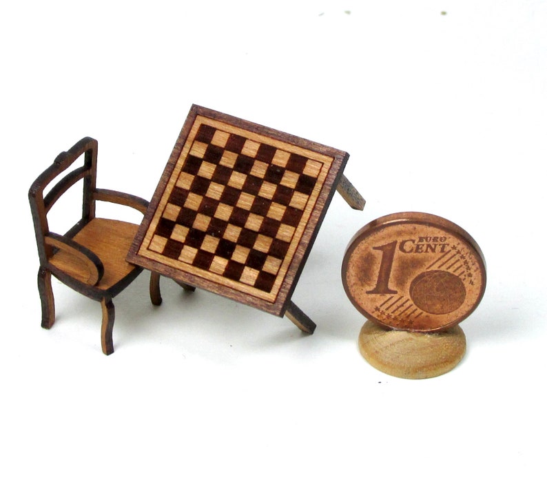 miniature chess table, 1/48 scale image 8