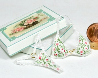Sexy miniature swimwear, thong and bra, 1/12 scale