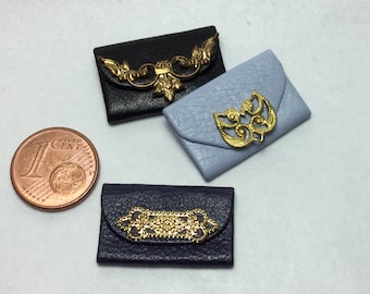 Miniature clutch bag , handmade, 1/12 scale