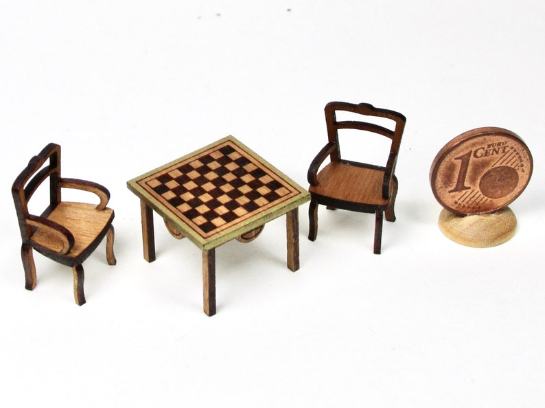 miniature chess table, 1/48 scale image 7