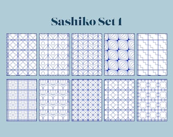Sashiko Stick and Stitch Patterns: Visible Mending Embroidery (PDF Download Set)