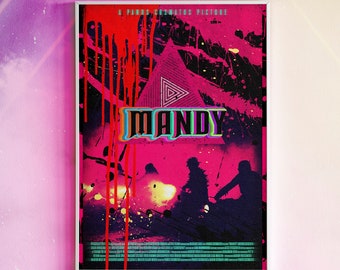 Officially Licensed Mandy Movie Poster, Limited Edition, Cheddar Goblin, Nic Cage, Nic Cage, Mandy Movie 2018, Panos Cosmatos, Black Rainbow