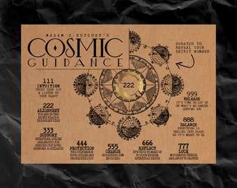 Cosmic Guidance Scratch Off Fortune Card • Witchy Gift Fortune Teller Divination Spiritual Affirmations Magic Gifts 444 777 Spirit Numbers