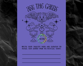 Ask the Tarot Cards Scratch Off Fortune Postcard • Dark Art Occult Esoteric Witchcraft Divination Gift RWS Tarot Oracle Card Alternative