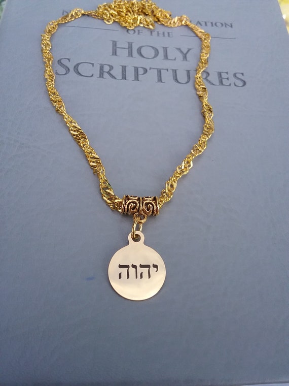 Necklace Gold With Tetragrammaton-god's 