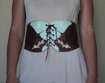 Kyramade new style vegan suede Luna Moth belt