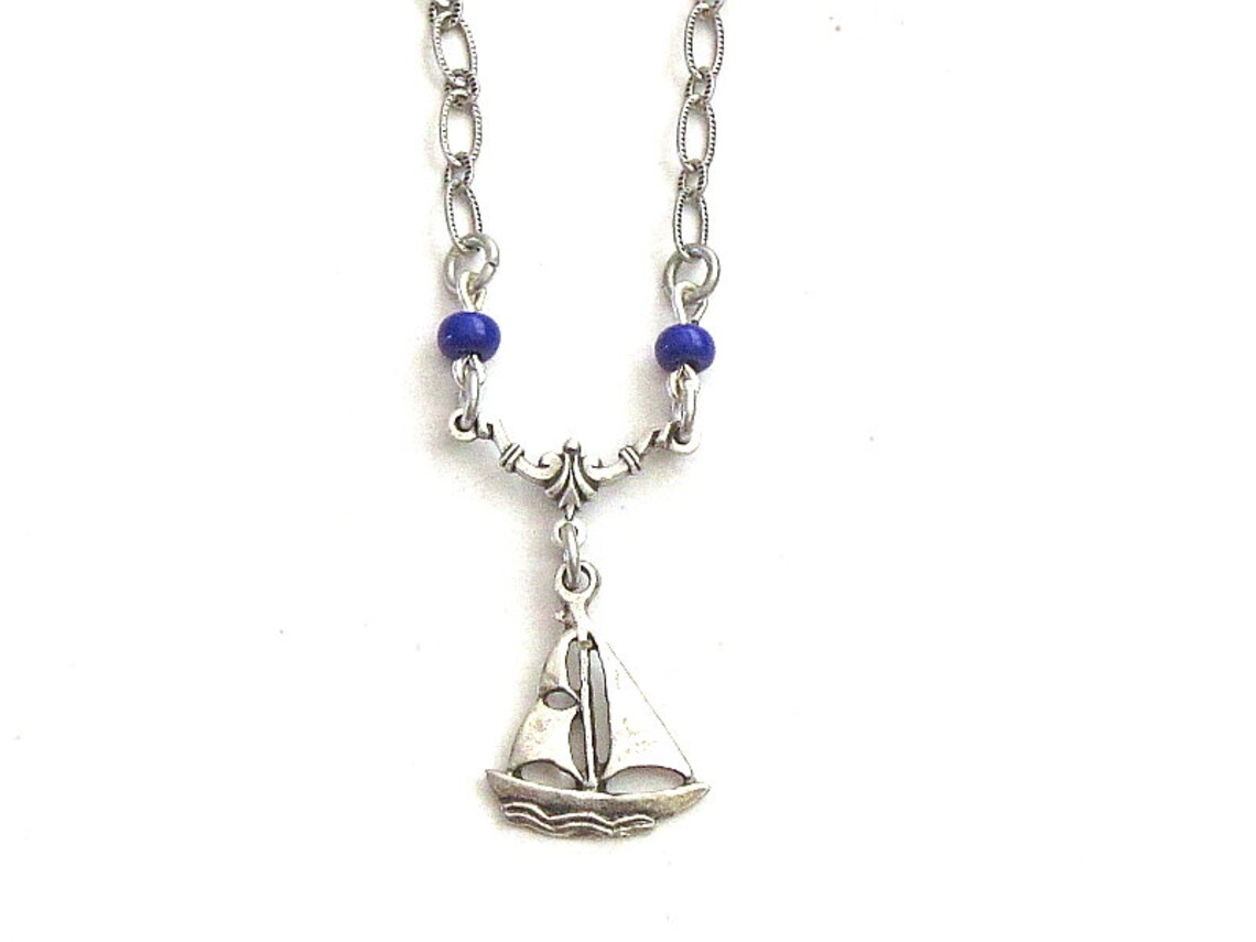 Silver Sailing Necklace Sailing Jewelry Sailing Gift for Etsy