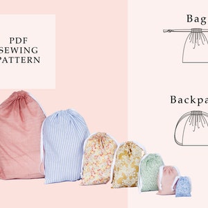 Strickbeutel Schnittmuster 7 Größen, Santa Sack, Rucksack Schnittmuster