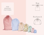 Drawstring Bag Sewing Pattern: 7 Sizes, Backpack, Santa Sack (PDF Pattern)