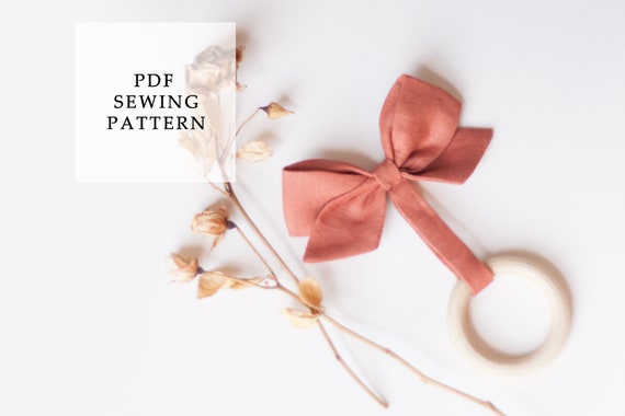 Bow Teether- PDF sewing pattern, Teething ring sewing pattern, DIY teether, DIY baby shower gift