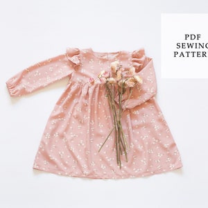 Modello per cucire PDF per abito da bambino, modello per abito da bambino, abito da bambino, modello top da bambino, camicetta