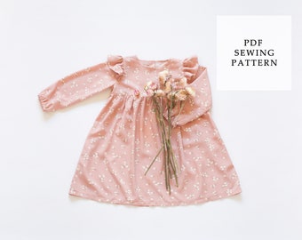 Baby Child Dress Top PDF Sewing Pattern, Baby Dress Pattern, Toddler Dress, Child top pattern