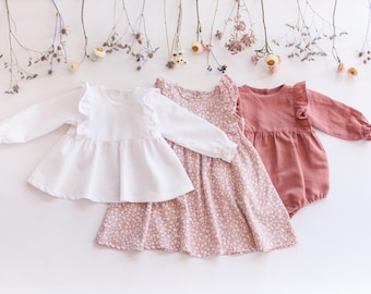 Frill Dress, Top & Romper Sewing Pattern Bundle PDF Newborn–5 Years Sleeved Sleeveless