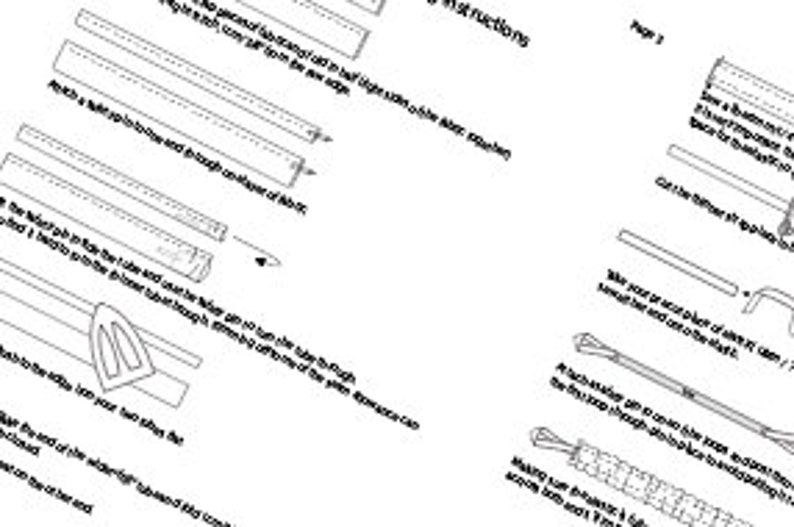 Puede incluir: Un conjunto de instrucciones para hacer un proyecto de manualidades. Las instrucciones incluyen diagramas y texto. El proyecto implica el uso de una regla, un l&aacute;piz y un cuchillo de manualidades.