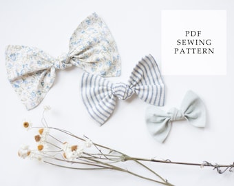Bella Hair Bow Pattern-PDF Baby Bow Pattern, Bow Sewing Pattern, Toddler Bow Headband PDF