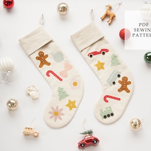 Christmas Stocking Sewing Pattern, Christmas Stocking PDF pattern tutorial