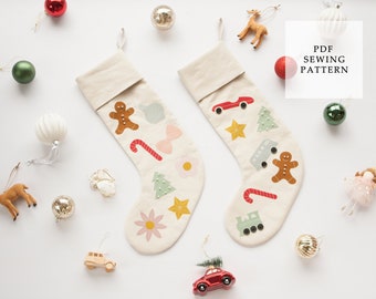 Personalised Christmas Stocking Sewing Pattern: (PDF Pattern)