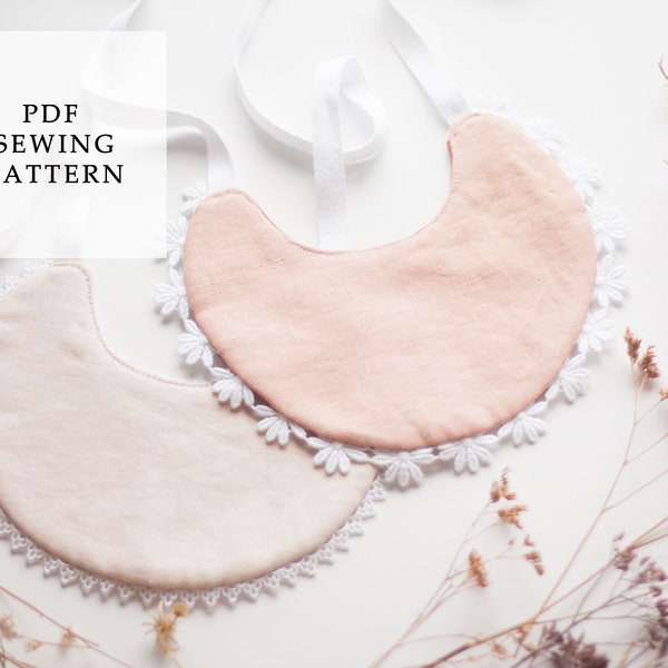 Dribble Bib Sewing Pattern 3 sizes pdf, Baby bib pattern, easy sewing pattern, baby sewing pattern