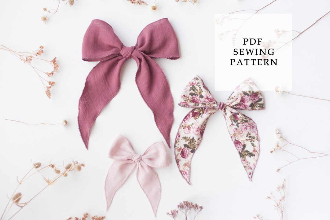 Hemmed Bow Sewing Pattern PDF Fable Bow Pattern, Diy Bow Tutorial - Etsy