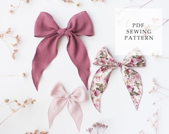 Hemmed Fable Bow Sewing Pattern: DIY Hair Bow Tutorial (PDF)