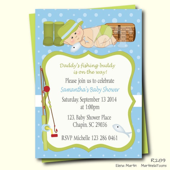 Items similar to Fishing Baby Shower Invitation- Fishing Baby Boy ...