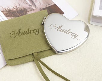 Personalisierter Taschenspiegel mit Gravur, benutzerdefinierter Name