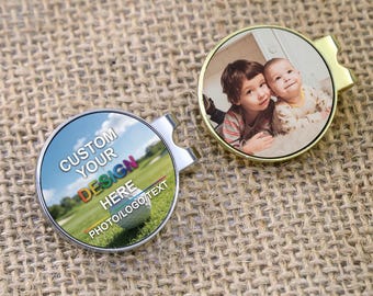 Custom Photo/Logo/Text Golf Ball Marker With Magnetic Hat Clip, Golf Groomsman Gift