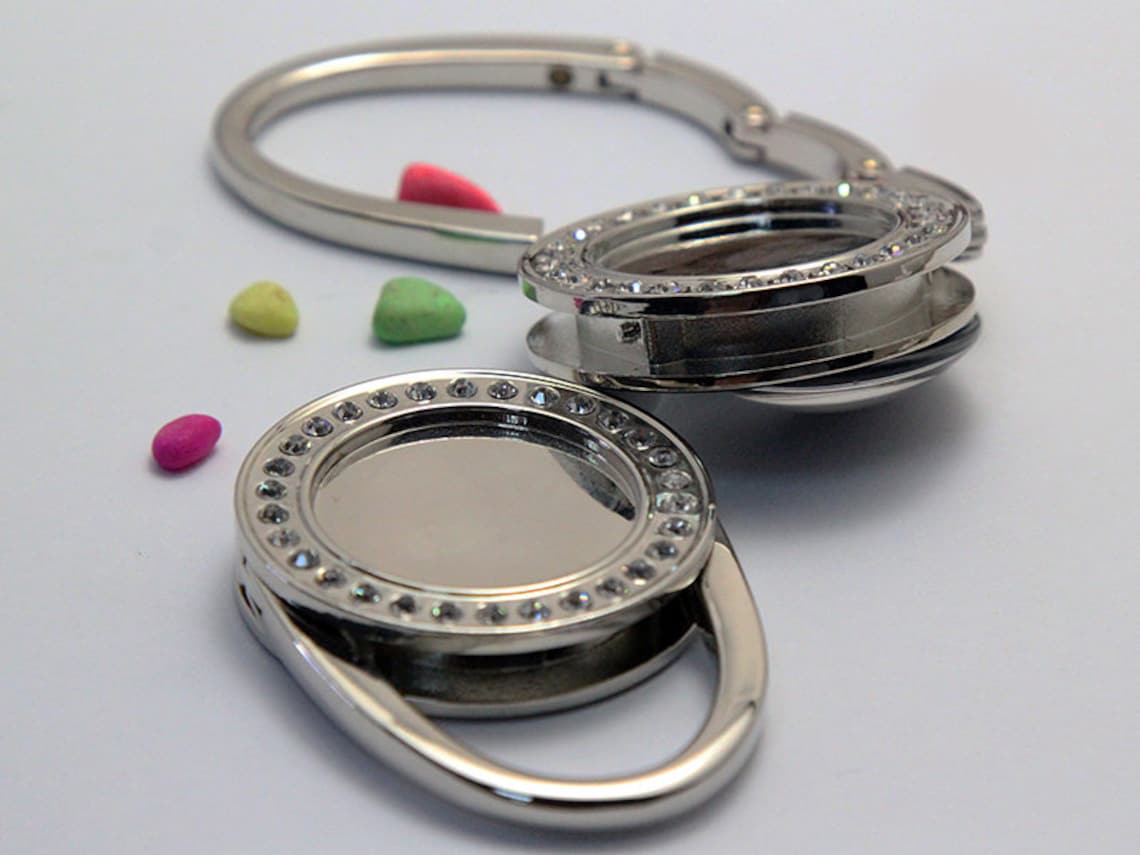 30mm Round Purse Hook Blank With Crystal Silver Bag Hook Blank Etsy