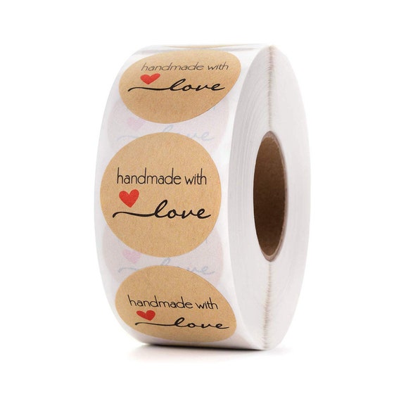 500* Thank You Stickers Handmade With Love Labels Round Baked Business Stickers