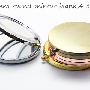 5 compact mirror kits-57mm pocket mirror-Blank compact mirror frame-two sided blank compact-Mirror with Epoxy Sticker-Bridsmaid Gift Supply image 4