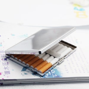 Metal Cigarette Holders-Cigarette Case-Cigar Box-Metal Cigarette box-Blank Card Holder Frame-Holds a standard cigar-business card holder