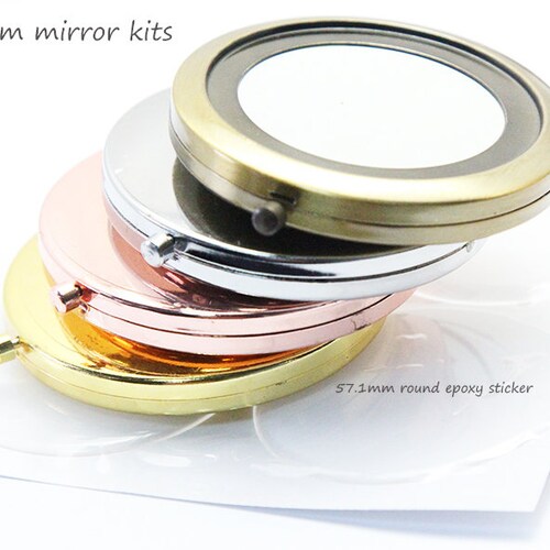 5 Compact Mirror Kits57mm Pocket Mirrorblank Compact Mirror Etsy