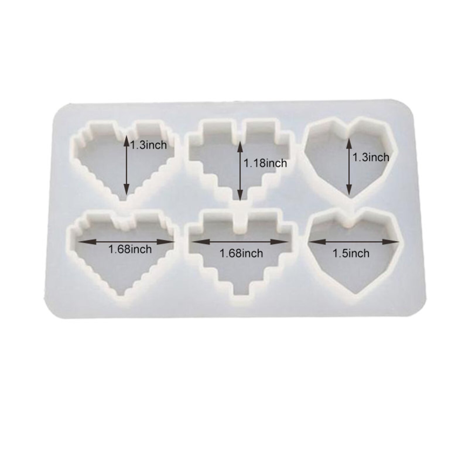 Heart Silicone MoldMinecraft MouldsMosaic Heart MoldPolymer Etsy