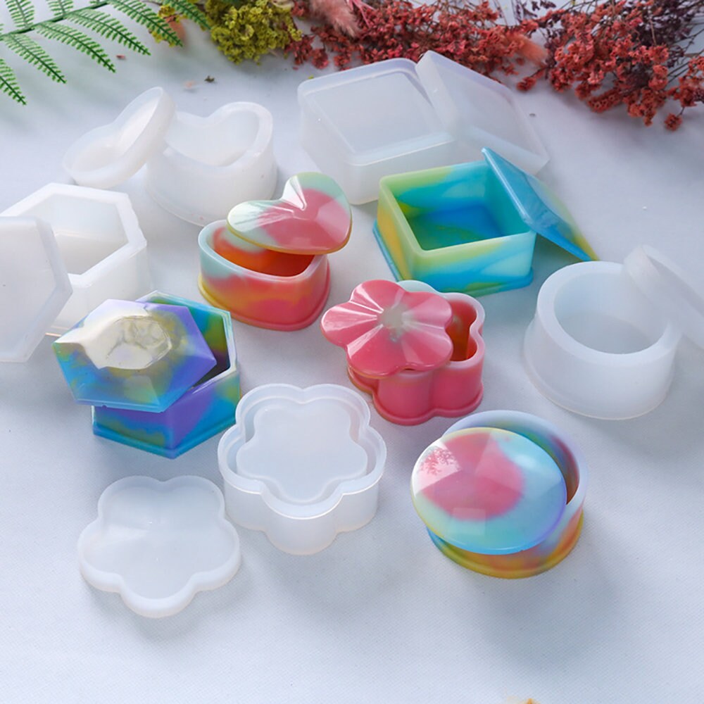 Round Silicone Storage Box Mold Resin Mould Jewelry Casting Craft Handmade DIY S
