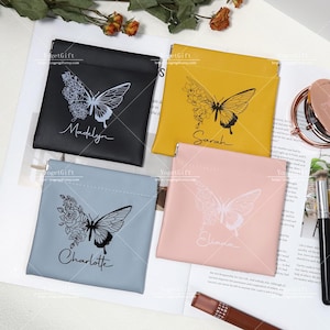 Geldbörse personalisiert, Kosmetikzubehör-Organizer, verschiedene Farben Mini-Lippenstifttasche, Mini-Kosmetiktasche, Makeup-Beutel, Schmetterling Geldbörse