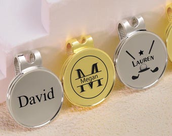 Custom Golf Ball Marker with Magnetic Hat Clip, Personalized Golf Marker, Gift for Golfers