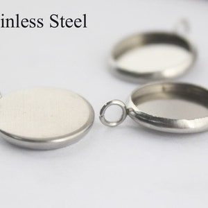 316L Surgical Stainless Steel Bezel Blanks- Bezel Tray Setting-Round Cabochon Setting-Blank Bezel Cups-12mm Cabochon Setting-N sizes