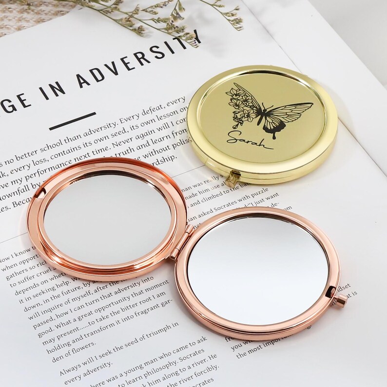 Buy Compact Mirror With Name Butterfly Flower Compact Mirror Pocket