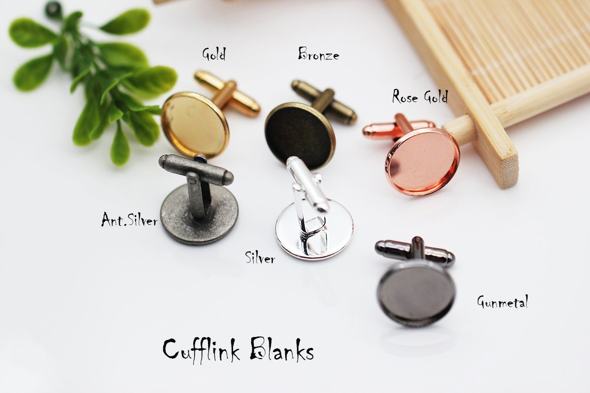 16mm Cufflink BlanksCuff Link Back Men's cufflink Blanks Etsy