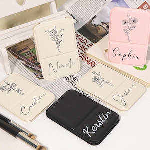 Espejo de maquillaje personalizado para dama de honor - Espejo de maquillaje plegable portátil - Espejo de bolsillo de mano - Regalo para despedida de soltera - Regalo para dama de honor