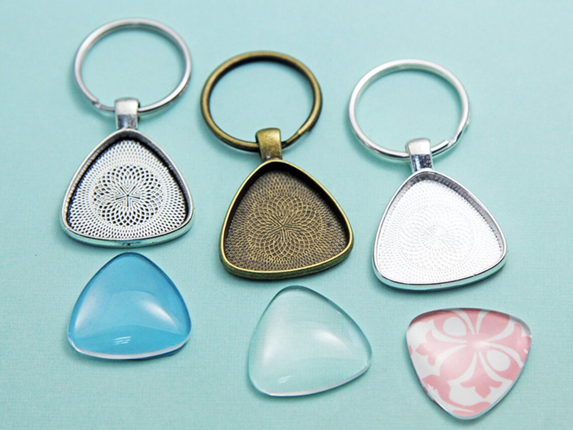 Key chain Pendant Kits25mm 1 Triangle Etsy