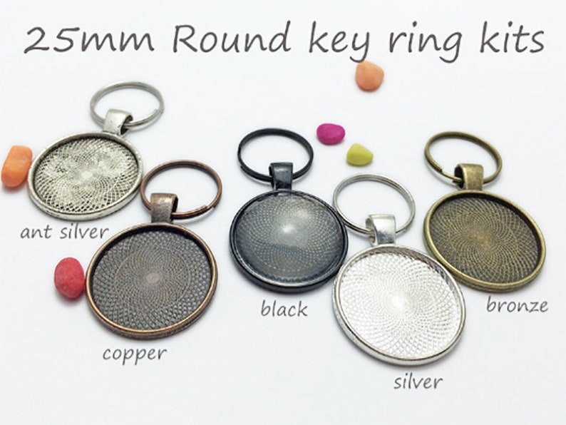 10 Photo Keychain Pendant Crafting Kit25mm Etsy
