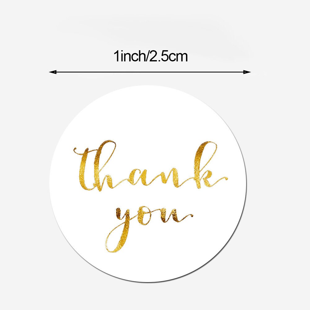 500pcs 1inch Gold Foil Thank You Stickerspink Stickers for Etsy