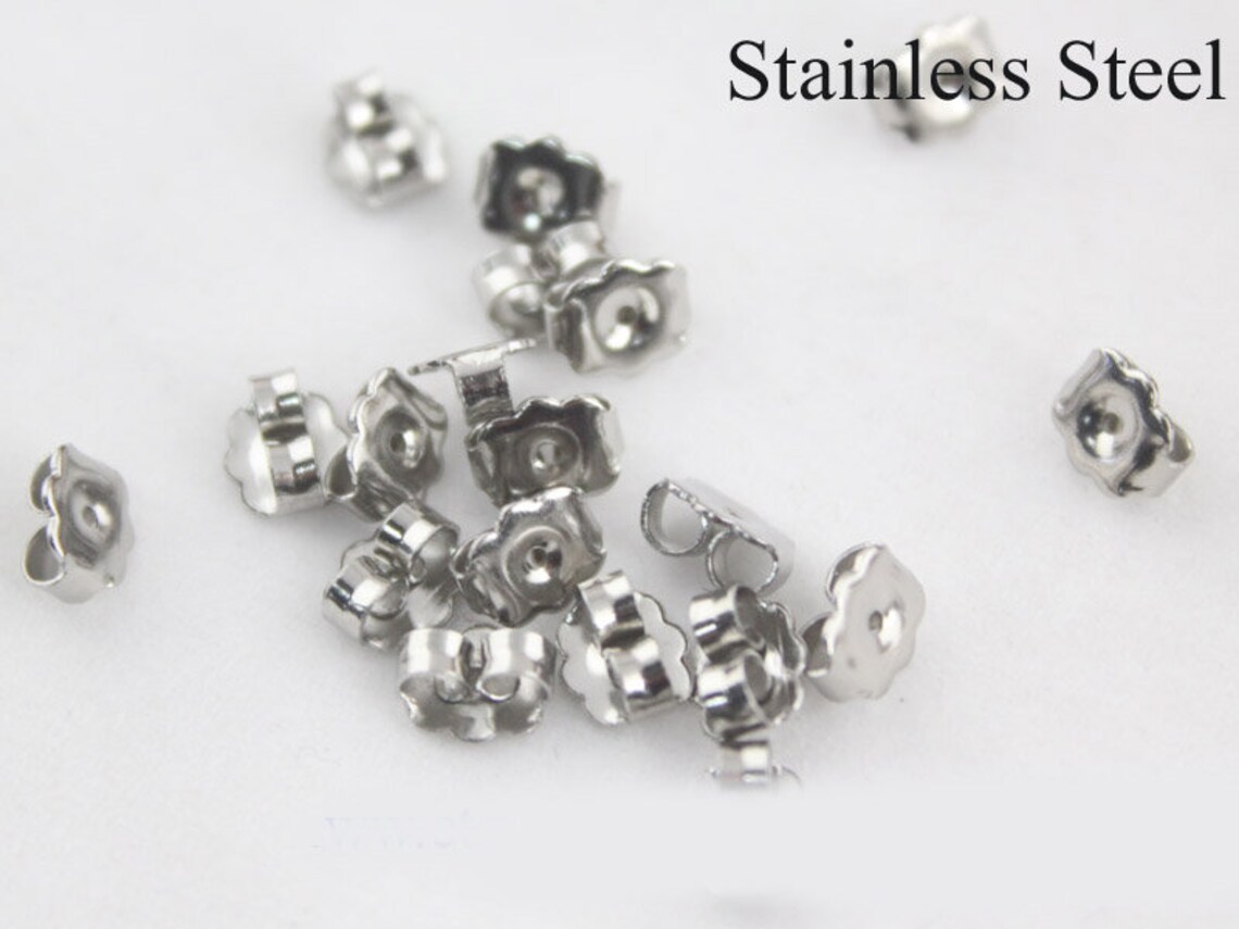 100pcs Stainless Steel Earring Stud Settings Surgical Etsy