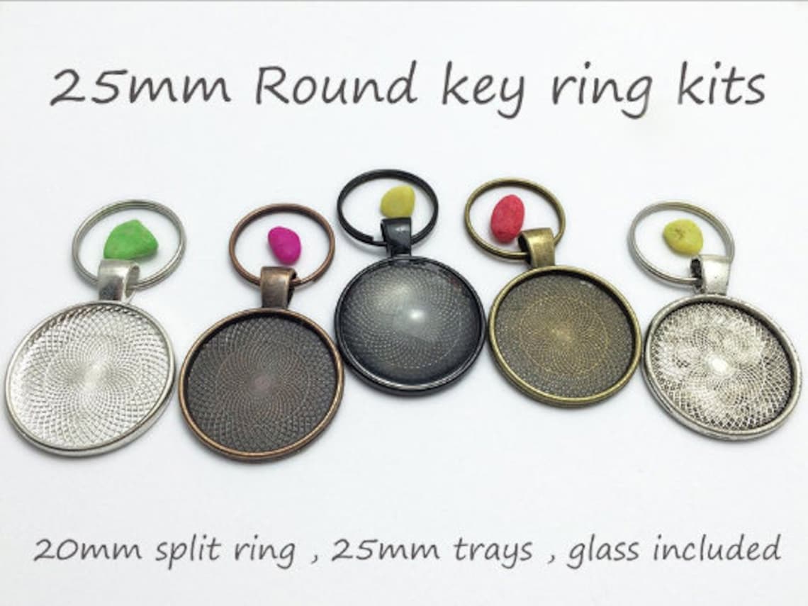 10 Photo Keychain Pendant Crafting Kit25mm Etsy