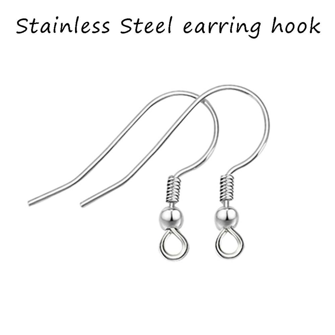 Stainless Steel Ear Wires French Hook With Coilfish Etsy