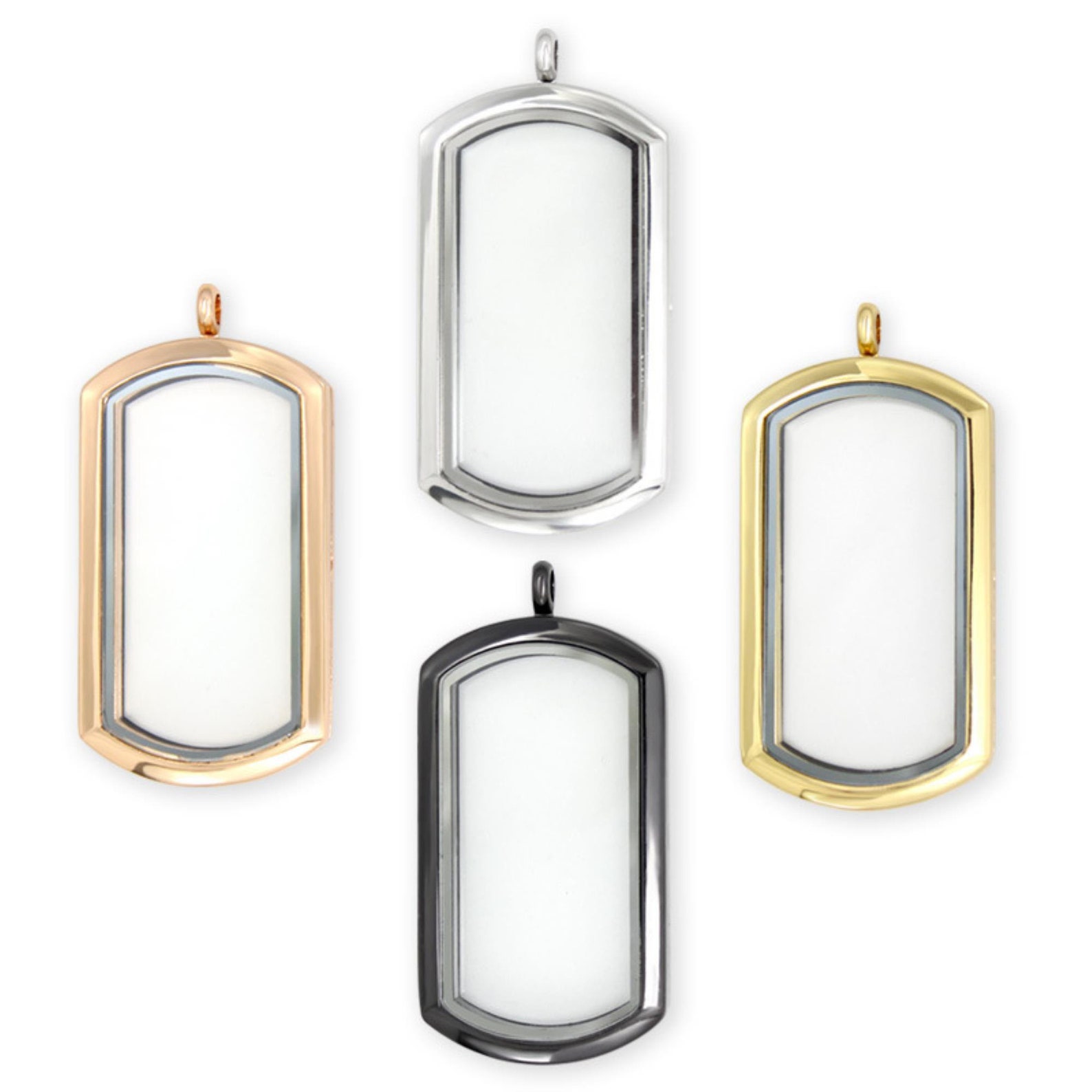 Badge Shaped Floating Glass Locket Living Glass Locket Etsy